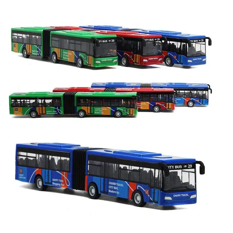 1:64 Seos Kaupunkibussimalli - City Express Kaksoisbussi Diecast Lelukulkuneuvo