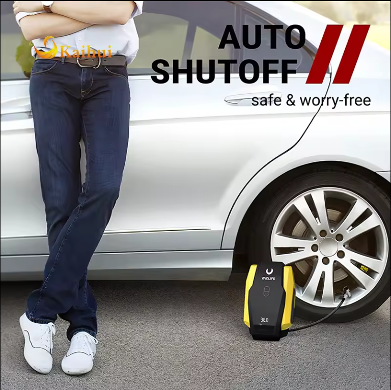 Kannettava rengaspumppu – ilmakompressori auton renkaille (enintään 50 PSI), 12V DC pumppu pyörille (enintään 150 PSI) + LED-valo