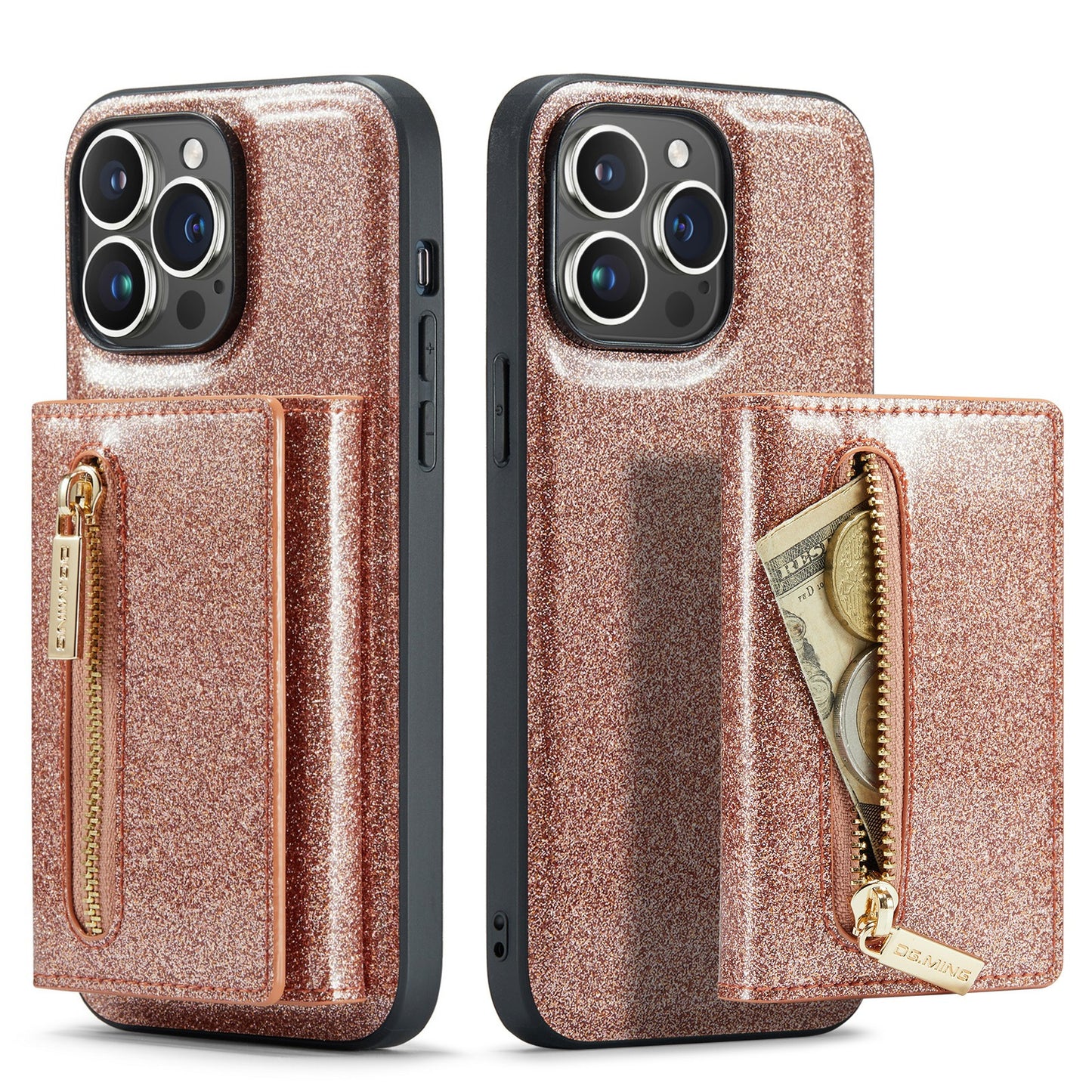 M3 iPhone 14 Pro Max Glitter Lompakkosuoja