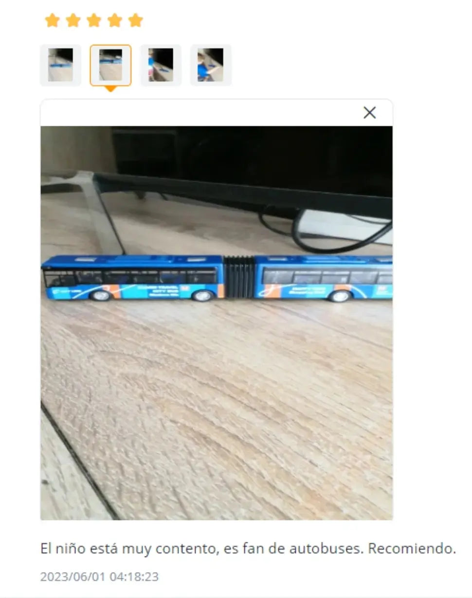 1:64 Seos Kaupunkibussimalli - City Express Kaksoisbussi Diecast Lelukulkuneuvo