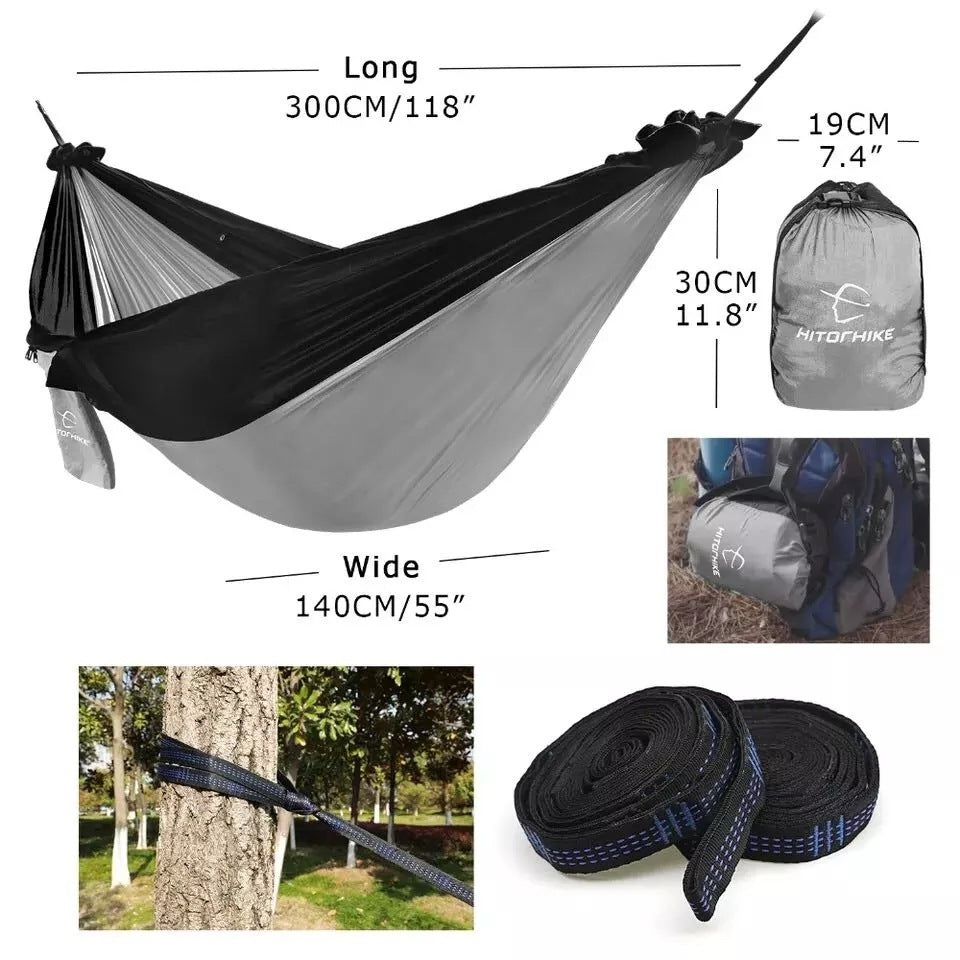 Vaeltajan riippumatto - Kannettava Nylon Parachute Ulkoilma Kaksihenkilöinen Riippumatto