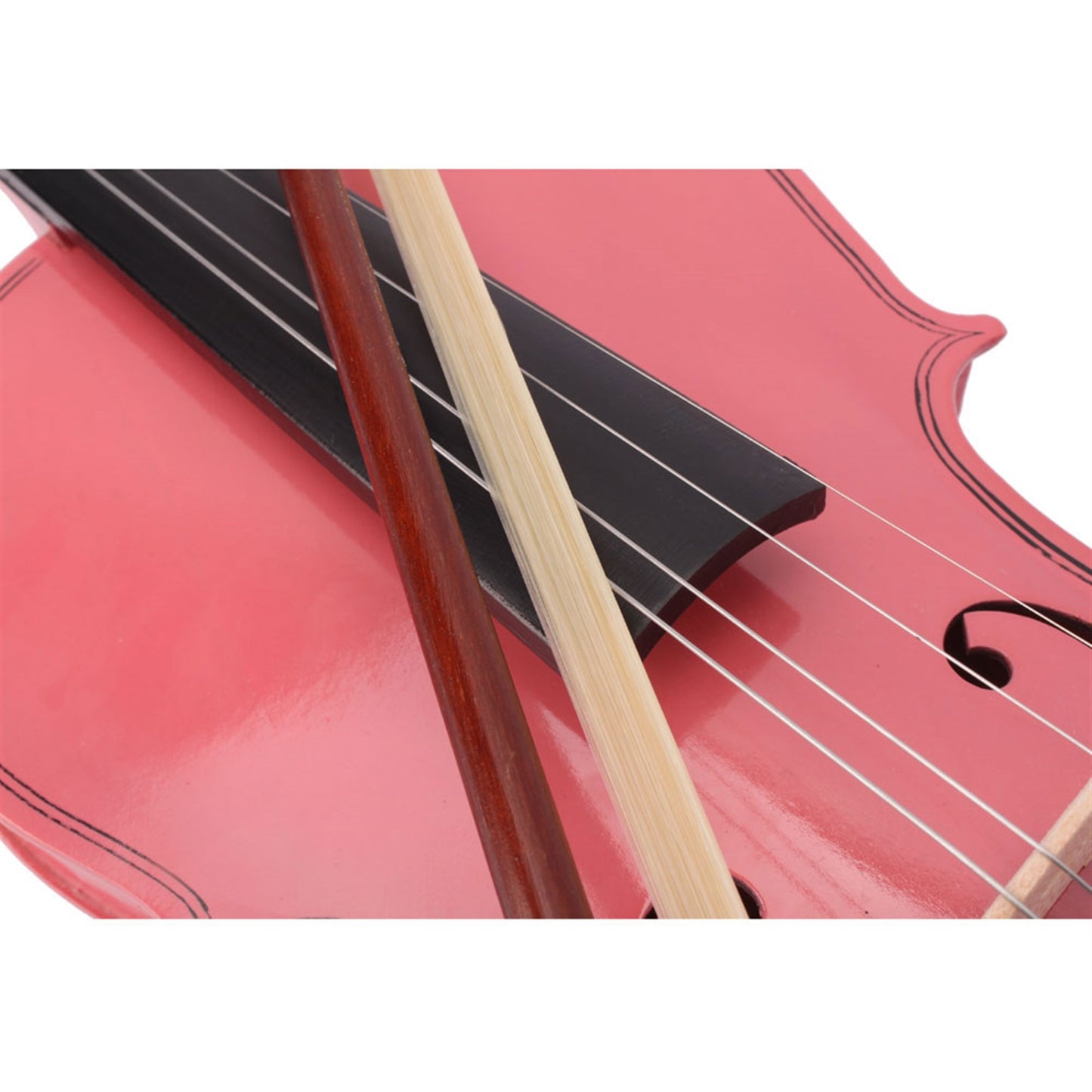 New 4/4 Acoustic Violin Case Bow Rosin Pink
