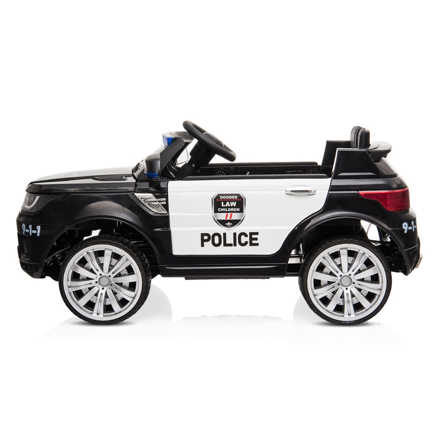 Kaksoisveto 12V 7Ah Poliisiauto 2.4G kaukosäätimellä, musta