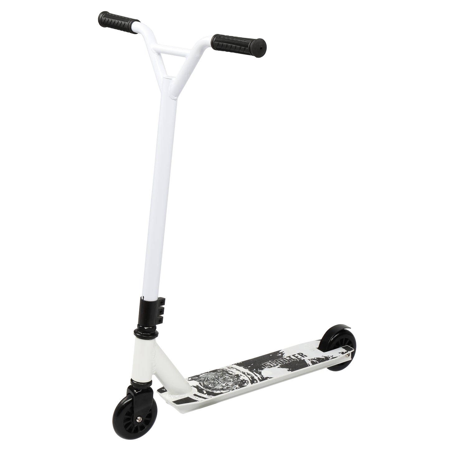 Pro-scooter nuorille ja aikuisille, freestyle-trikkiscooteri valkoinen