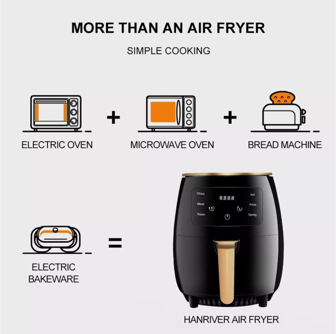 4.5L Air Fryer Digital Kitchen Oven – Oil-Free, Low Fat, Healthy Frying Cooker (UK)