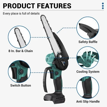 Drillpro sähköinen akkukäyttöinen moottorisaha 3000W 18V akulla