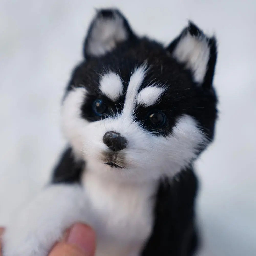 Realistic Husky Dog Simulation Toy – Lifelike Stuffed Companion Pet for Kids and Collectors