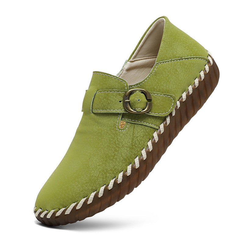 Pehmeäpintainen päällinen naudannahkaa, brittiläinen tyyli, Birkenstock-tyylinen yksittäinen kenkä, ommeltu korealainen versio, mukava aito nahka, naisten