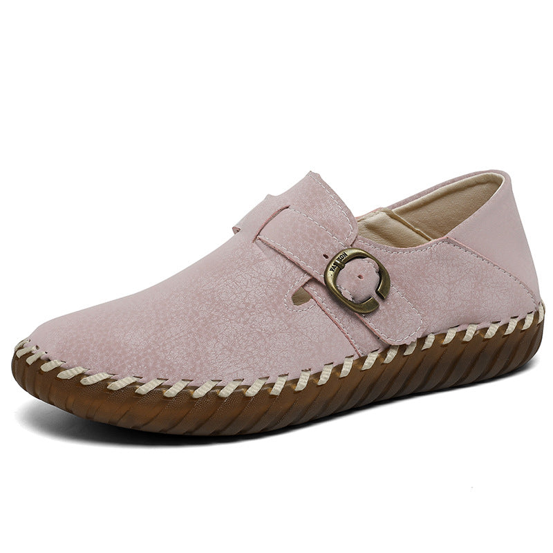 Pehmeäpintainen päällinen naudannahkaa, brittiläinen tyyli, Birkenstock-tyylinen yksittäinen kenkä, ommeltu korealainen versio, mukava aito nahka, naisten