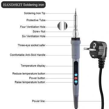 HANDSKIT digitaalinen LED-juottokolvisarja 90 W, 100-480°C – Ammattilaisten valinta tarkkuuteen ja tehokkuuteen