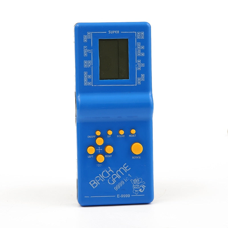 Klassinen käsikäyttöinen pelikone – Tetris-peli lasten pelikonsoli musiikkitoistolla, retrotyylinen viihdepelilaite