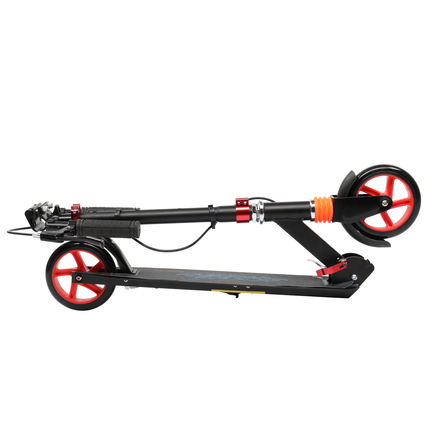Scooter aikuisille ja nuorille, 3 korkeussäädettävää, helposti taittuva, punainen