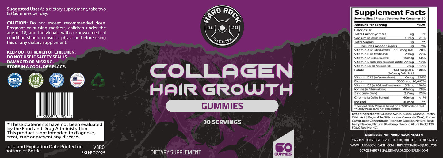 Hair Vitamin Collagen Gummies – 60 Gummies
