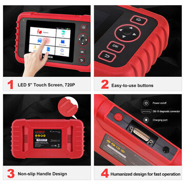 LAUNCH CRP123X V2.0 OBD2 Diagnostiikkatyökalu – 2500 Uuden Version Scanneri Öljy/SAS Nollaus, Moottori, ABS, Airbag, SRS, AT Koodinlukija – Ilmainen Päivitys 2024 Globaali Versio