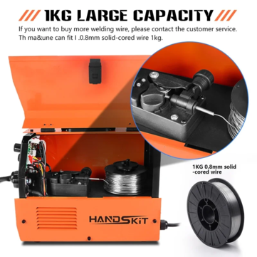HANDSKIT MIG200 3-in-1 Hitsauskone MIG MMA TIG - AC220V 30-160A Tehokas ja Kannettava Hitsauskone 0.8/1.0mm Flux-cored