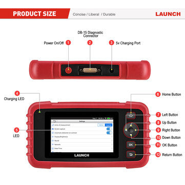 LAUNCH CRP123X V2.0 OBD2 Diagnostiikkatyökalu – 2500 Uuden Version Scanneri Öljy/SAS Nollaus, Moottori, ABS, Airbag, SRS, AT Koodinlukija – Ilmainen Päivitys 2024 Globaali Versio