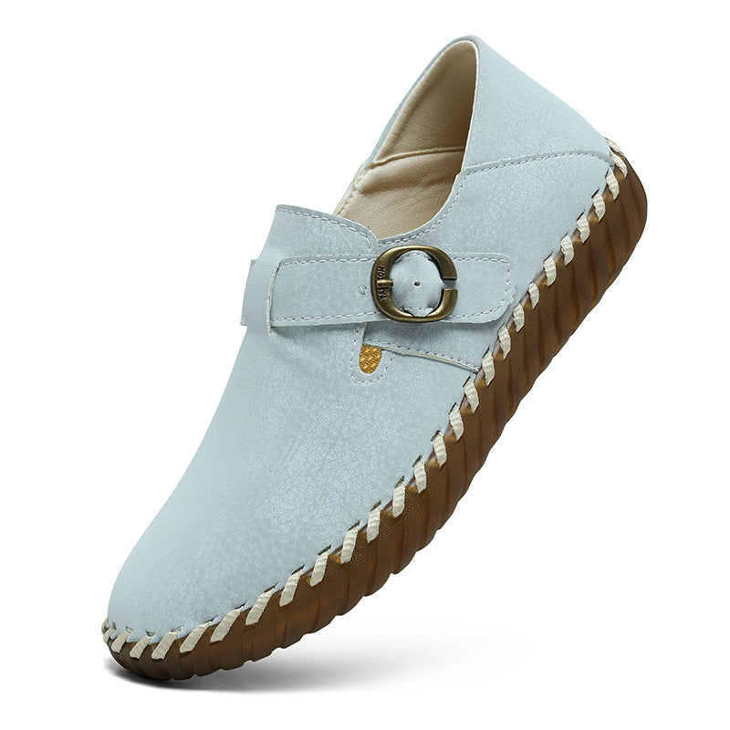 Pehmeäpintainen päällinen naudannahkaa, brittiläinen tyyli, Birkenstock-tyylinen yksittäinen kenkä, ommeltu korealainen versio, mukava aito nahka, naisten