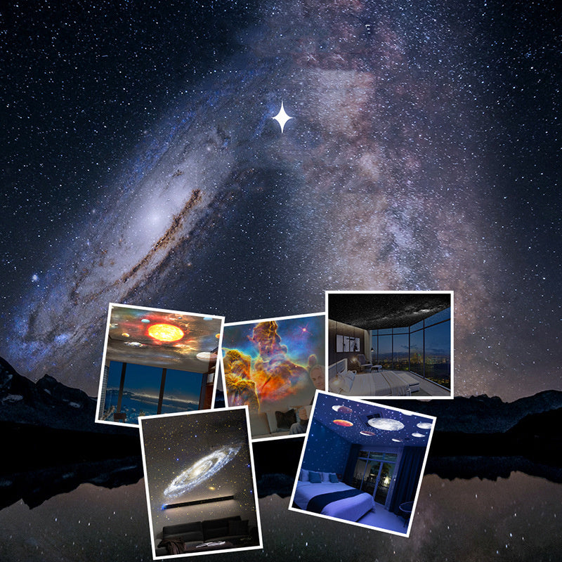 Yövalo – Galaxy-projektori, tähtitaivasprojektori, 360° pyörivä planetaario-lamppu lastenhuoneeseen, lahjaksi tai koristeeksi