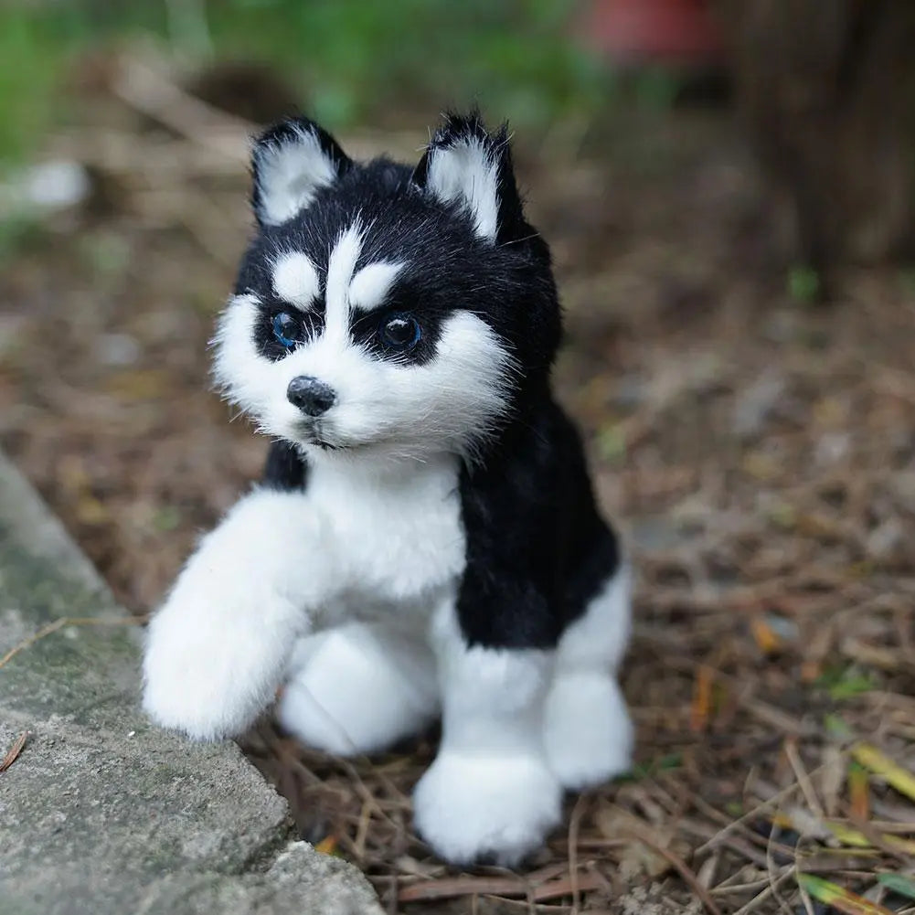 Realistic Husky Dog Simulation Toy – Lifelike Stuffed Companion Pet for Kids and Collectors