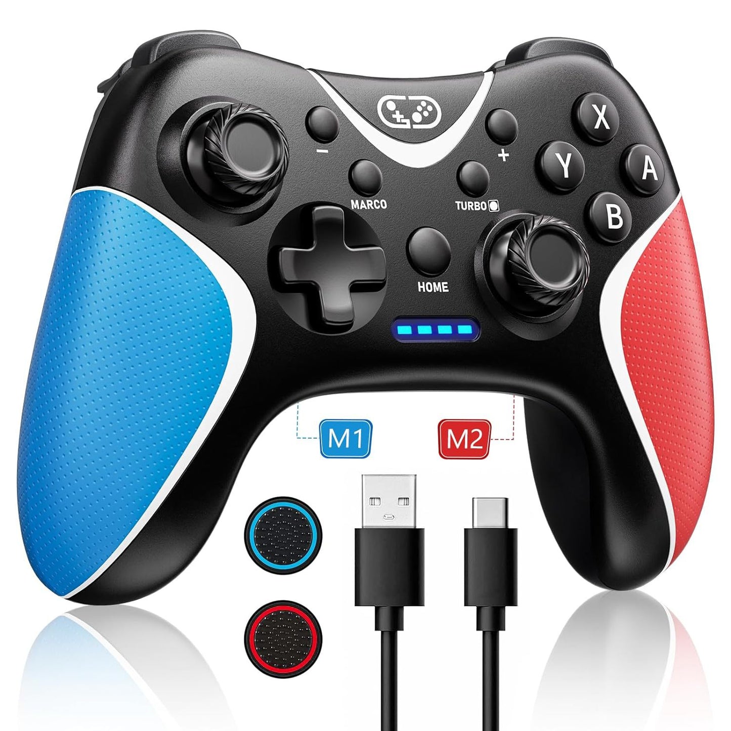 Switch-peliohjain NS-langaton ohjain, mukautettava takanäppäinten ohjelmointi, jatkuva Bluetooth-langaton ohjain