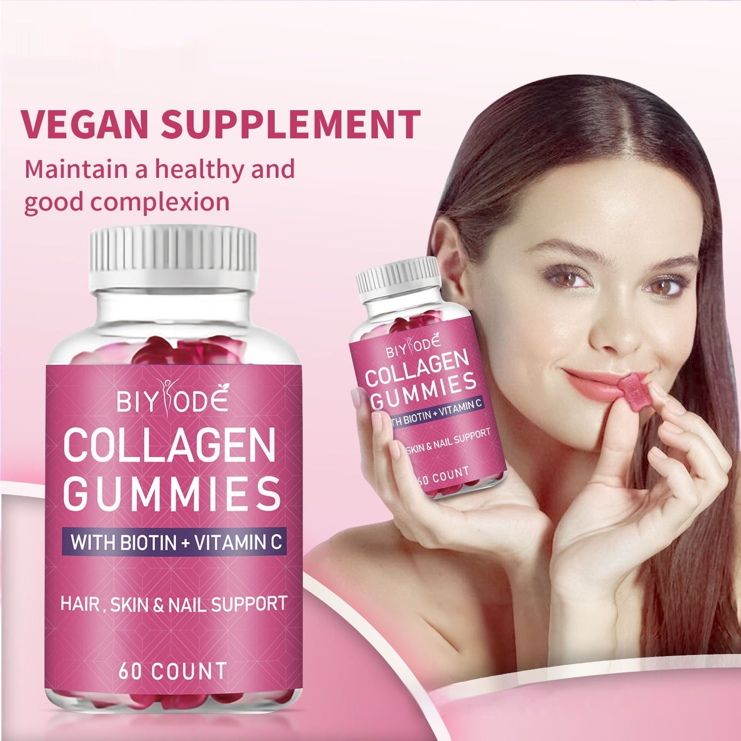 Biotiini Kollageeni Vaalentavat Gummy-karhut