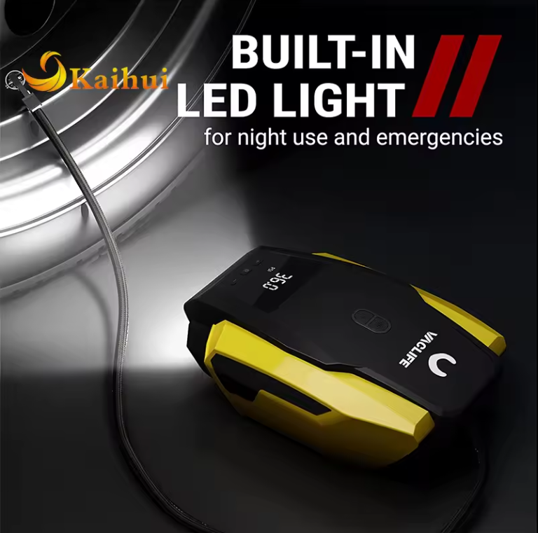 Kannettava rengaspumppu – ilmakompressori auton renkaille (enintään 50 PSI), 12V DC pumppu pyörille (enintään 150 PSI) + LED-valo