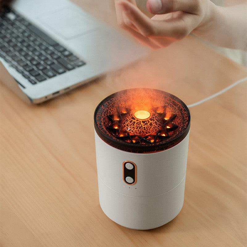Tulivuoren Liekin Aromaattinen Ilmakostutin & Tuoksudiffuuseri USB-ladattava meduusa-ilmankostutin & yövalo