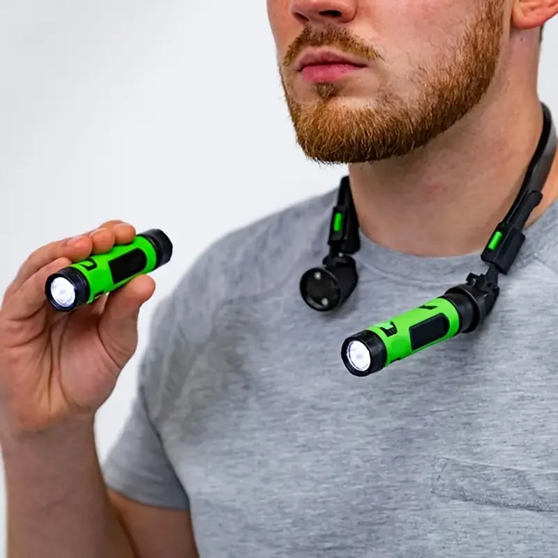 USB-ladattava taittuva LED-kaulavalaisin lukemiseen, säädettävissä jopa 120 astetta.