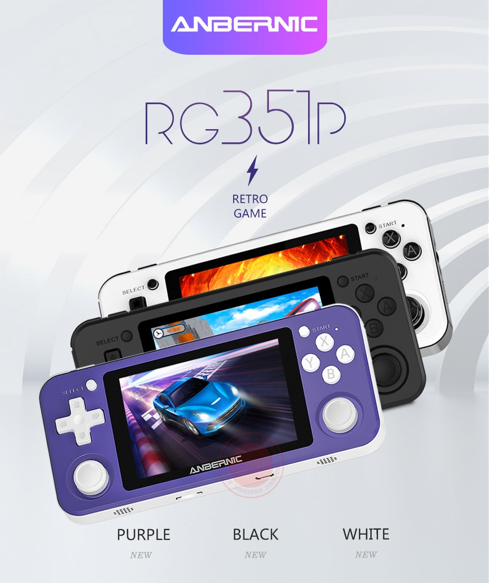 RG351P ANBERNIC Retro Game PS1 RK3326 64G – avoimen lähdekoodin järjestelmä, 3,5" IPS-näyttö, kannettava käsipelikonsoli, RG351-lahjapakkaus, 2400 peliä