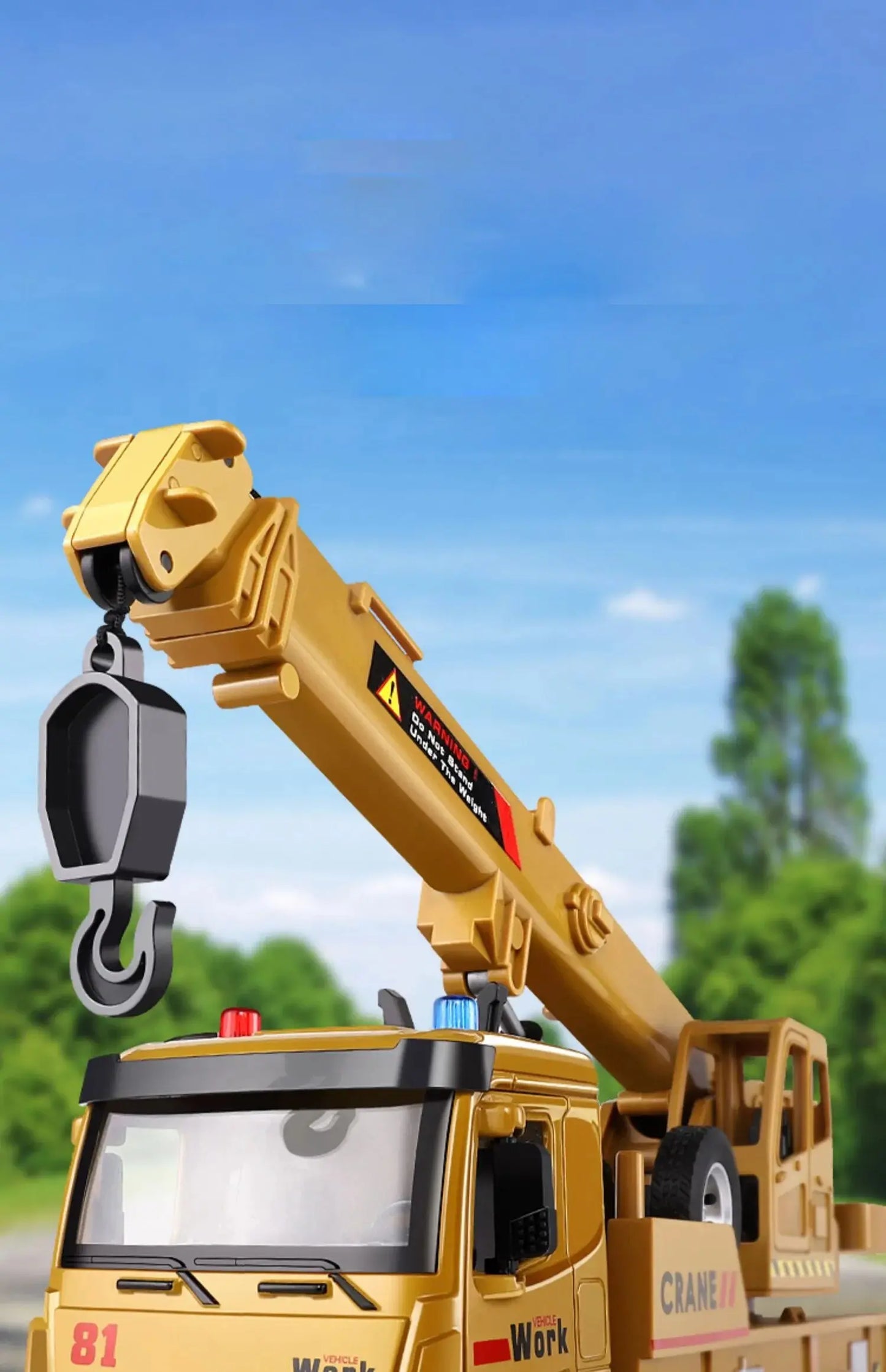 Suuri Nosturikranan Rakennusajoneuvomalli - Metallinen Diecast-Leikkiauto Äänillä ja Valoilla