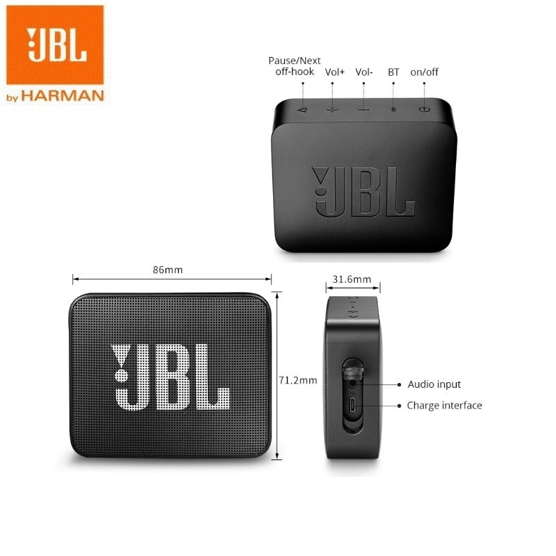 JBL Go 2 Mini – Kannettava langaton IPX7-vesitiivis Bluetooth-kaiutin bassoefektillä