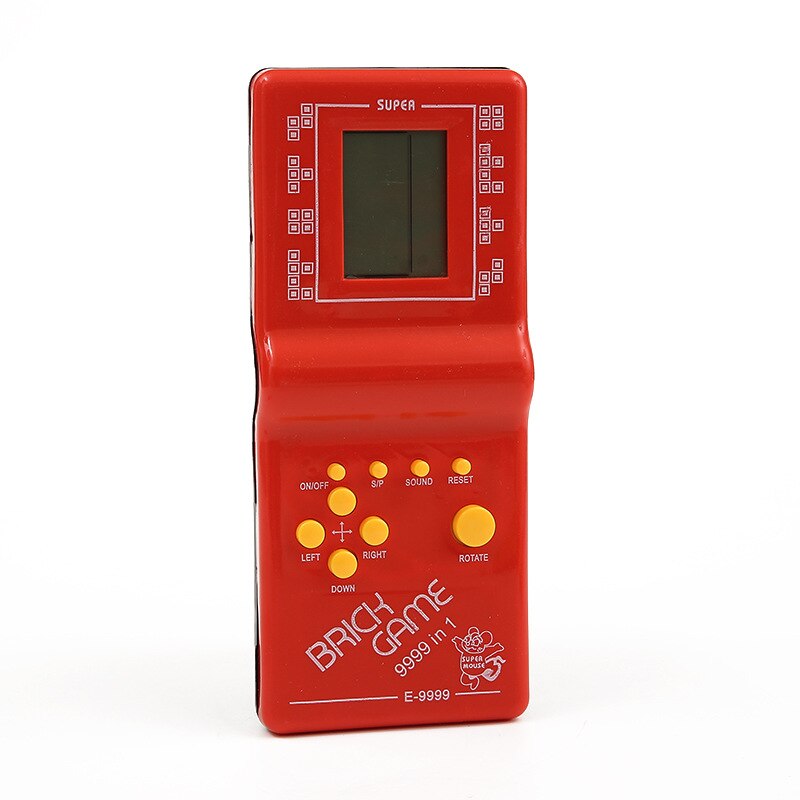 Klassinen käsikäyttöinen pelikone – Tetris-peli lasten pelikonsoli musiikkitoistolla, retrotyylinen viihdepelilaite