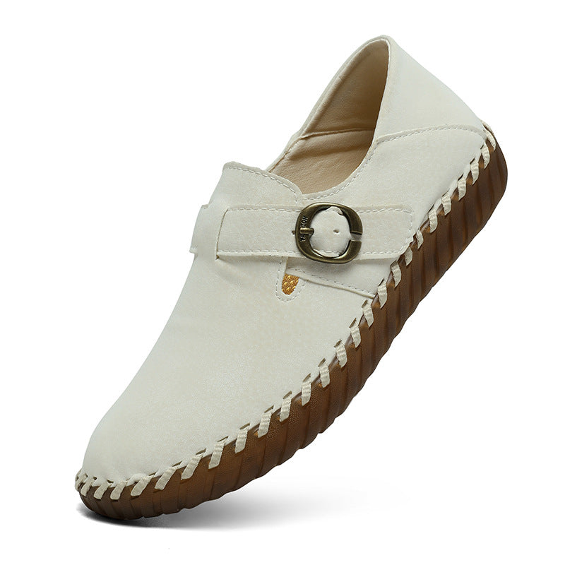 Pehmeäpintainen päällinen naudannahkaa, brittiläinen tyyli, Birkenstock-tyylinen yksittäinen kenkä, ommeltu korealainen versio, mukava aito nahka, naisten