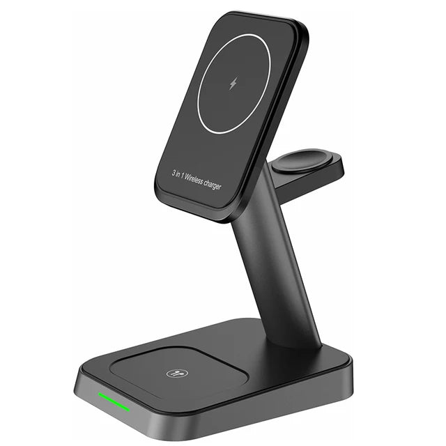 15 W 3 in 1 Magneettinen langaton laturi, Pikalataustelakka iPhone 13 ja 12 Pr Mad Mini Airpodille Apple Watch 76543 teline