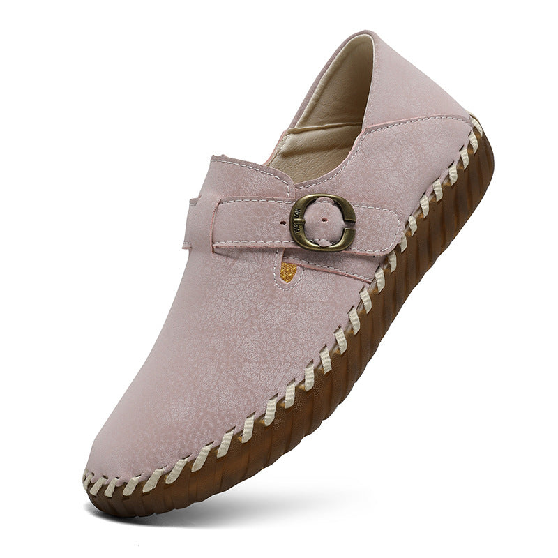 Pehmeäpintainen päällinen naudannahkaa, brittiläinen tyyli, Birkenstock-tyylinen yksittäinen kenkä, ommeltu korealainen versio, mukava aito nahka, naisten