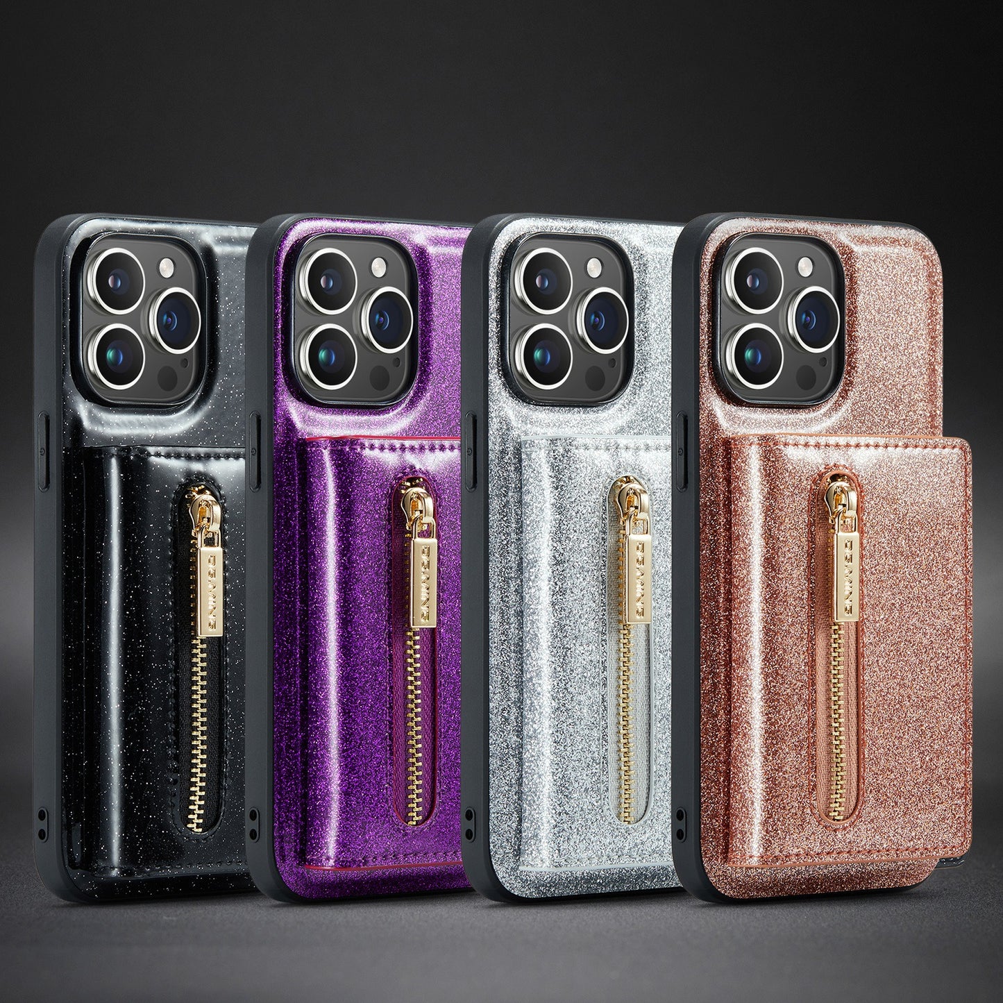 M3 iPhone 14 Pro Max Glitter Lompakkosuoja