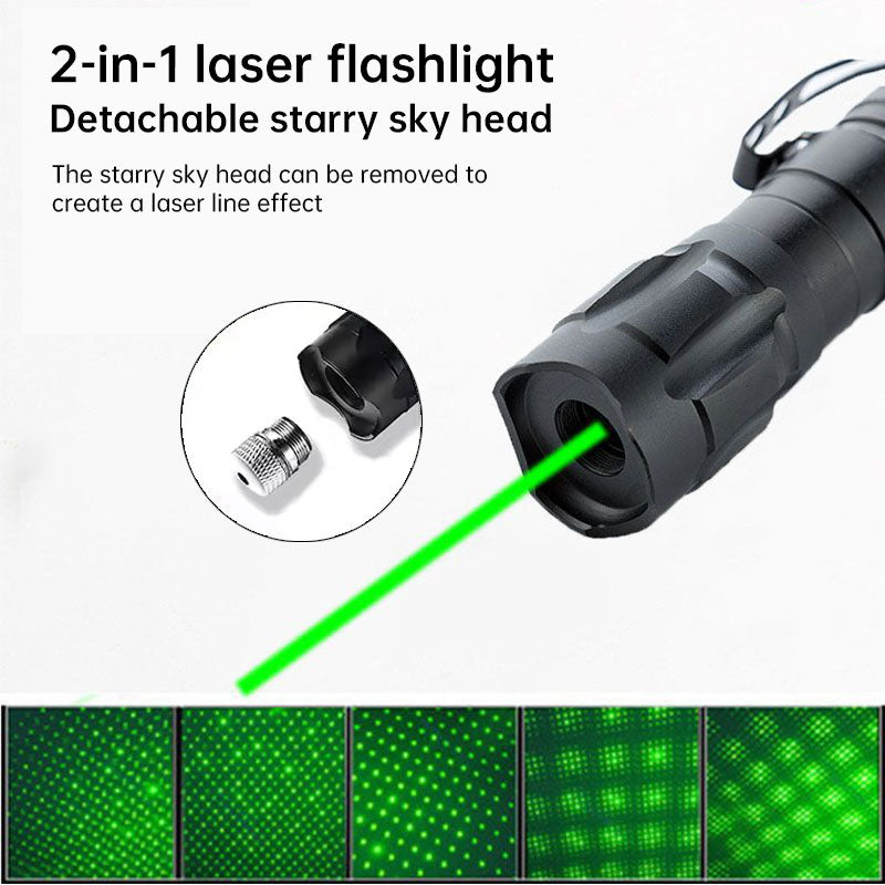 Mini 2-in-1 kannettava vihreä laserosoitin & LED-koulutuslamppu – interaktiivinen kirkas valokynä leikkiväline kissoille ja lemmikeille