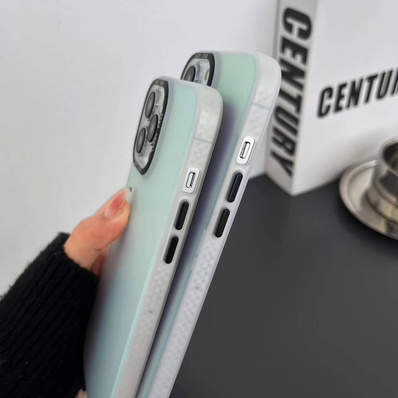 Värikäs Laser Frame Hard PC Puhelimen Kuori iPhone 15 Pro