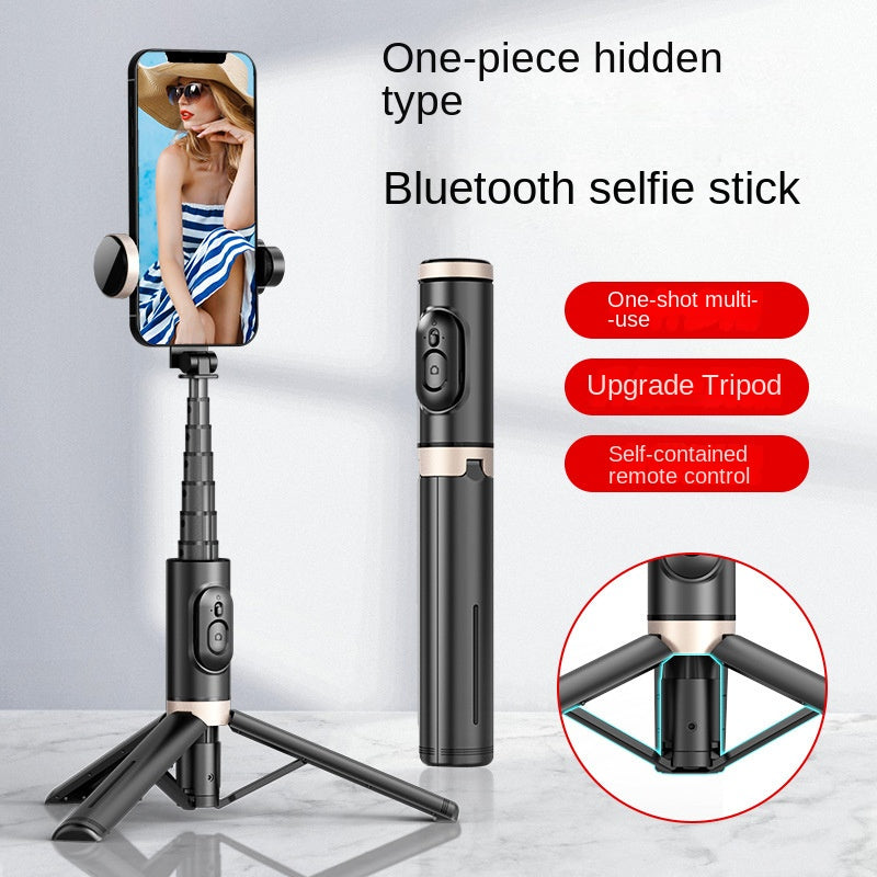 Mobiilipuhelimen Bluetooth-selfiekeppi pyörivällä täytevalolla ja piilotetulla jalustalla – suoratoistoalusta