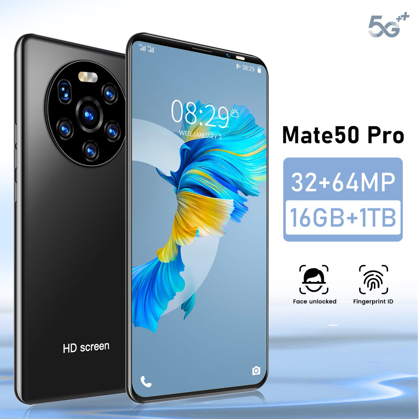 Mate50Pro 5.8 tuuman 5G Android Älypuhelin