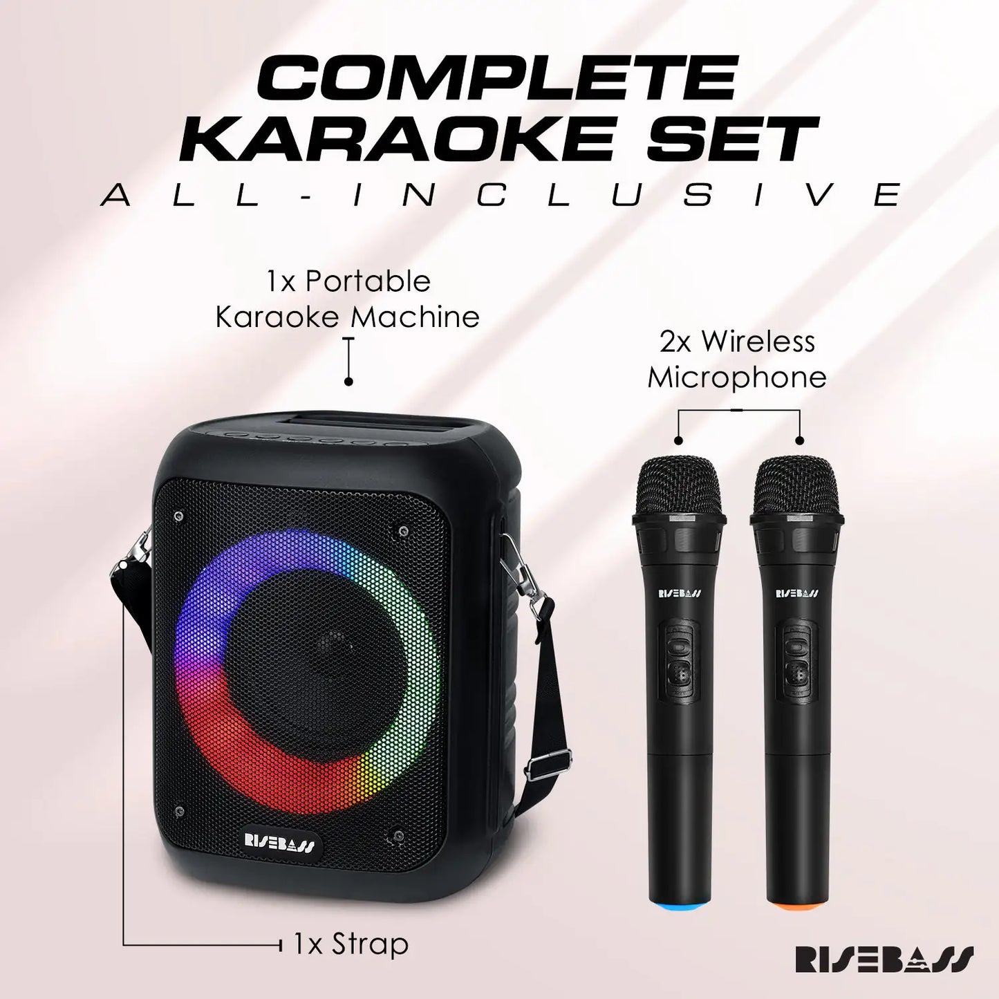 Risebass Kannettava Karaoke-laite Mikrofonilla