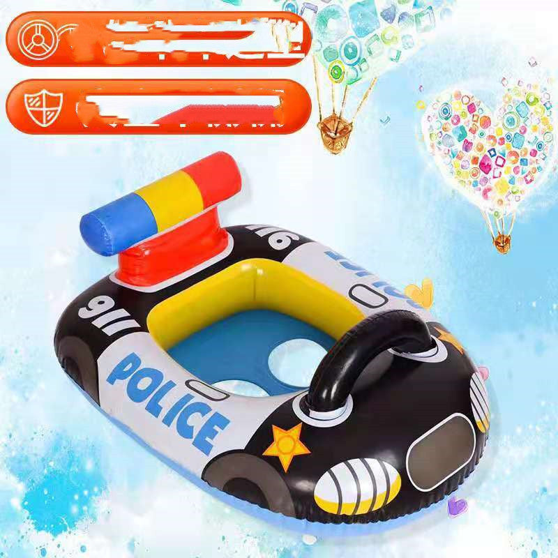 Lasten uusi uimarenkas – PVC-ilmatäytteinen poliisiauto-uimarenkas