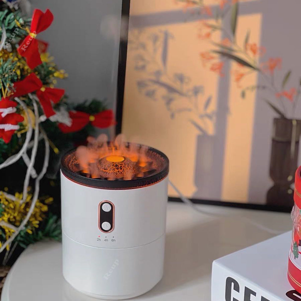 Tulivuoren Liekin Aromaattinen Ilmakostutin & Tuoksudiffuuseri USB-ladattava meduusa-ilmankostutin & yövalo