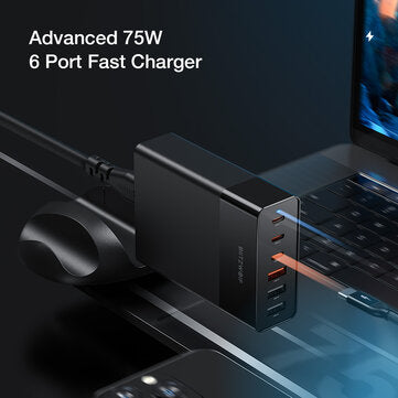 BlitzWolf® BW-S25 75W 6-Port Desktop Charging Station