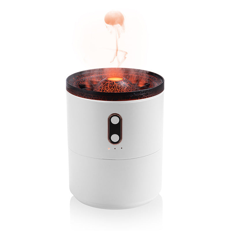 Tulivuoren Liekin Aromaattinen Ilmakostutin & Tuoksudiffuuseri USB-ladattava meduusa-ilmankostutin & yövalo