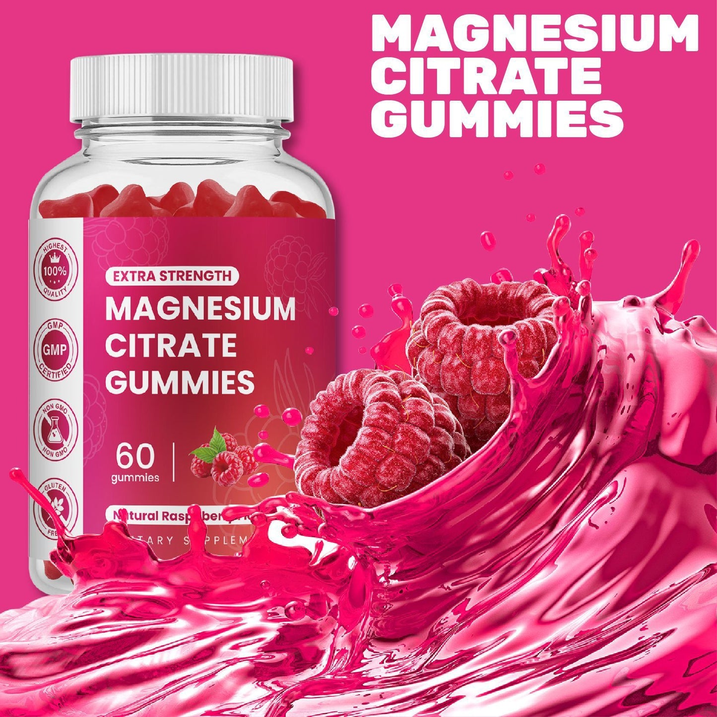 Magnesiumglysinaatti Pehmeä Karkki – 60 Karhunmuotoista Ravintokarkkia