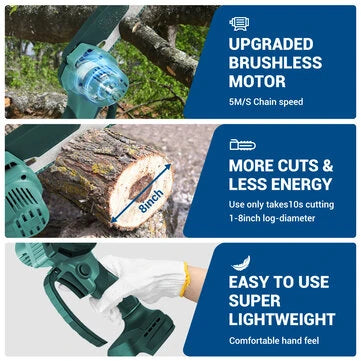 Drillpro sähköinen akkukäyttöinen moottorisaha 3000W 18V akulla
