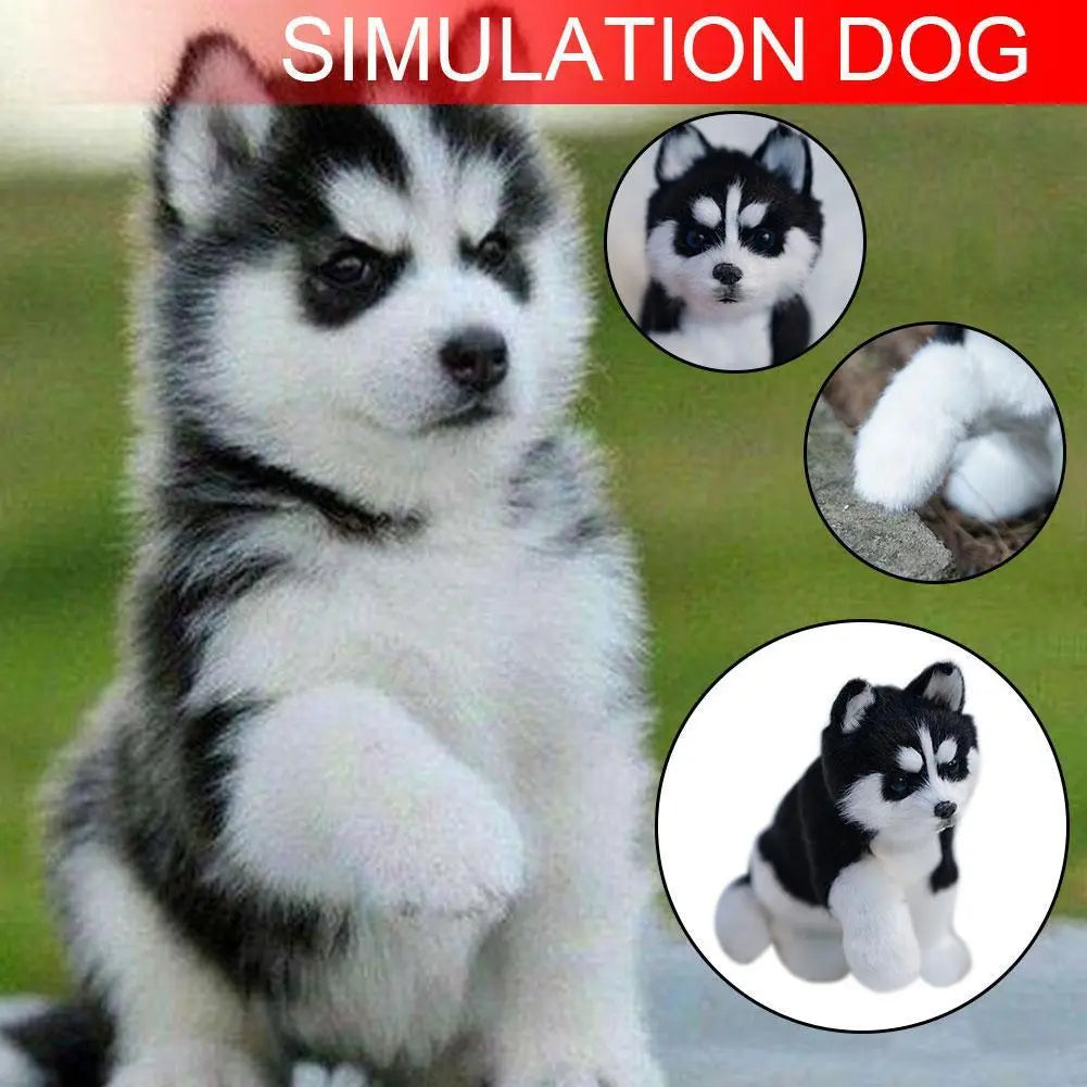 Realistic Husky Dog Simulation Toy – Lifelike Stuffed Companion Pet for Kids and Collectors