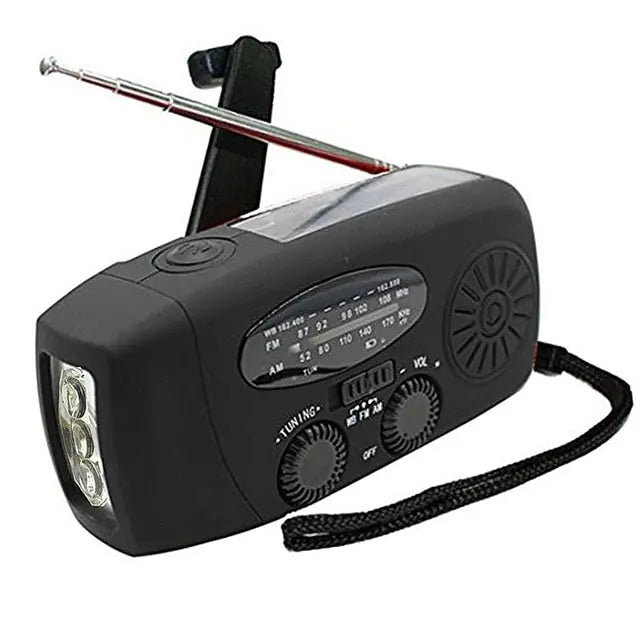 Kannettava Hätäaurinkoradio LED-taskulampulla