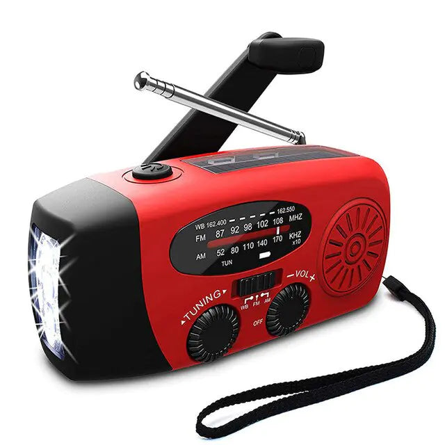 Kannettava Hätäaurinkoradio LED-taskulampulla